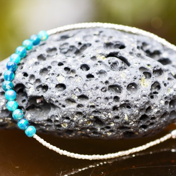 Black Opal Bracelet, Karen Hill Tribe Pure Silver, Rose Gold or Yellow Gold - Picture 11 of 16